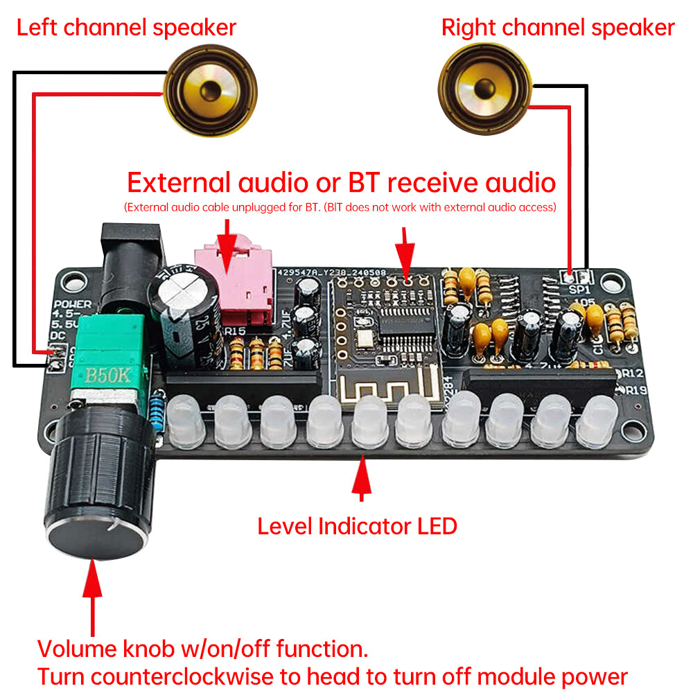 DC 5V PAM8406 Speaker Amplifier Board Module 2 Channel Bluetooth Speaker Kit DIY
