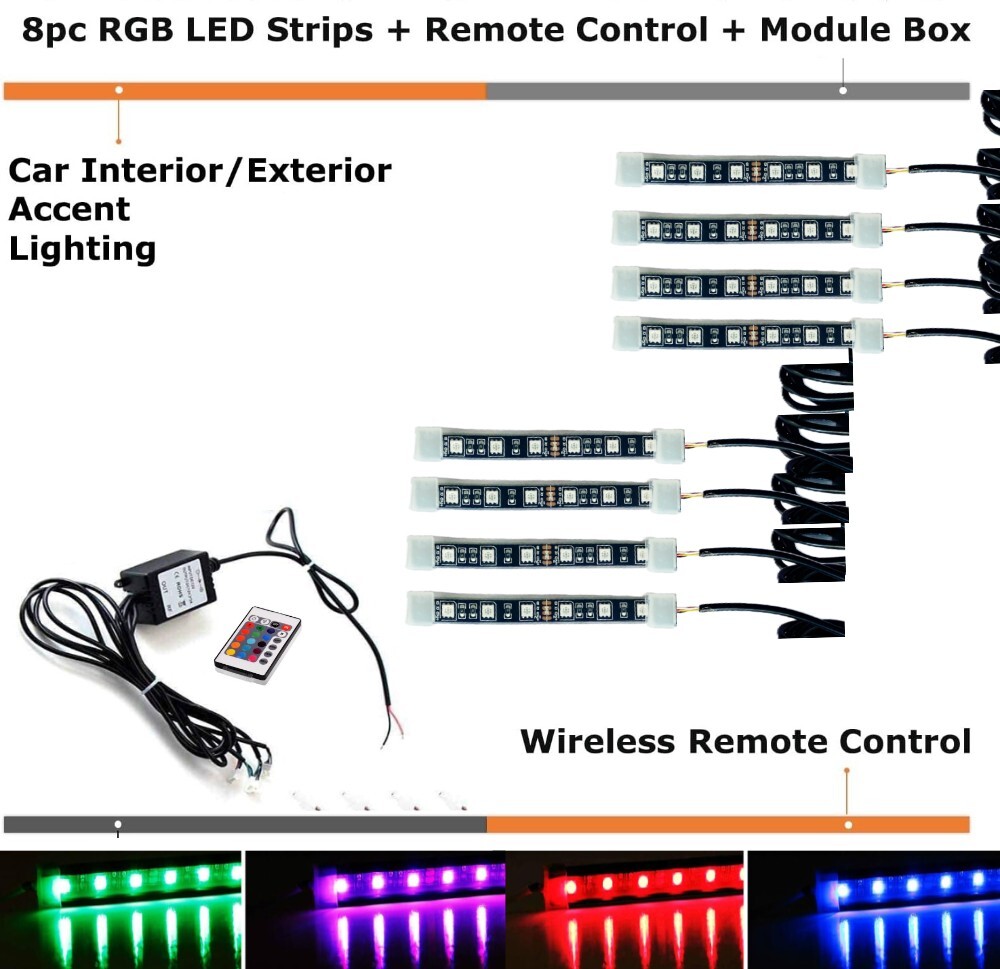 RGB LED Car Engine Bay Lights - APP w/wireless Control for Dodge Motorcycle Jeep