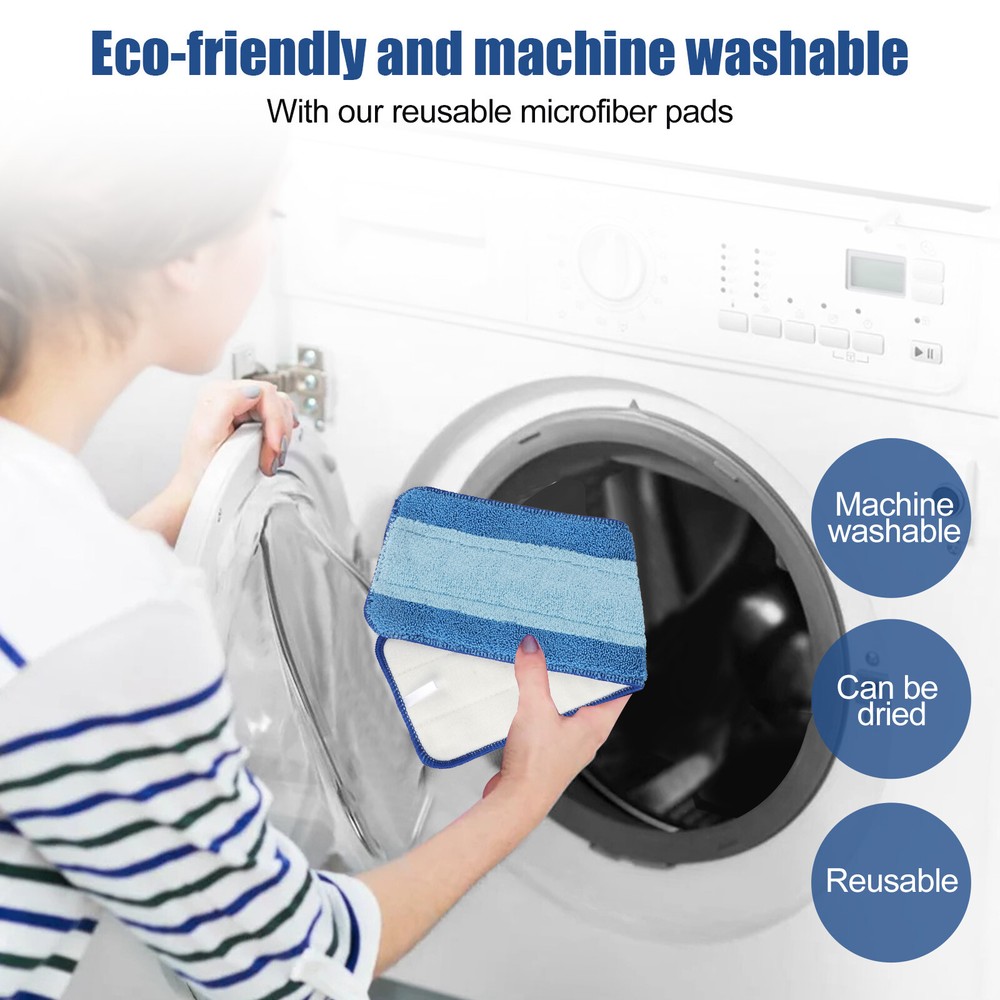 3PCS Replacement Microfiber Mop Pads Refill Reusable Cleaning For Bona 18 Inch