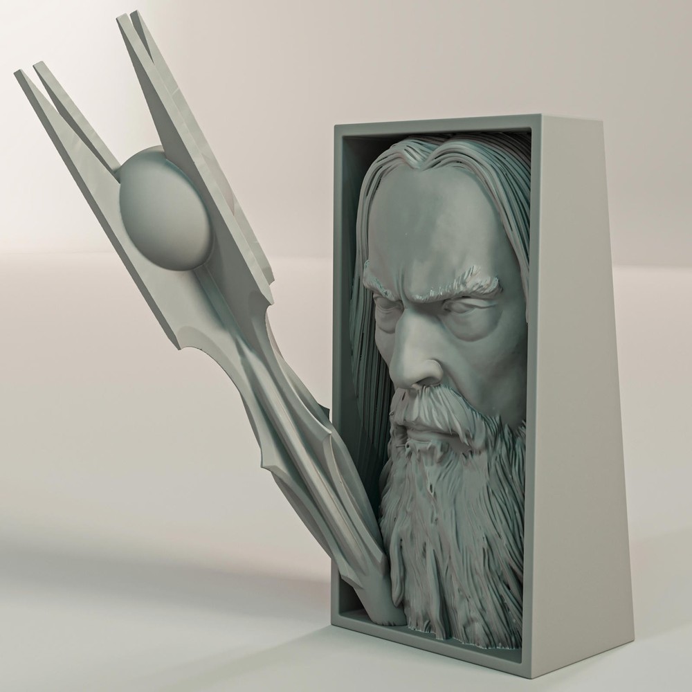 Saruman the White Book Nook - Wizard Tower Bookshelf Insert