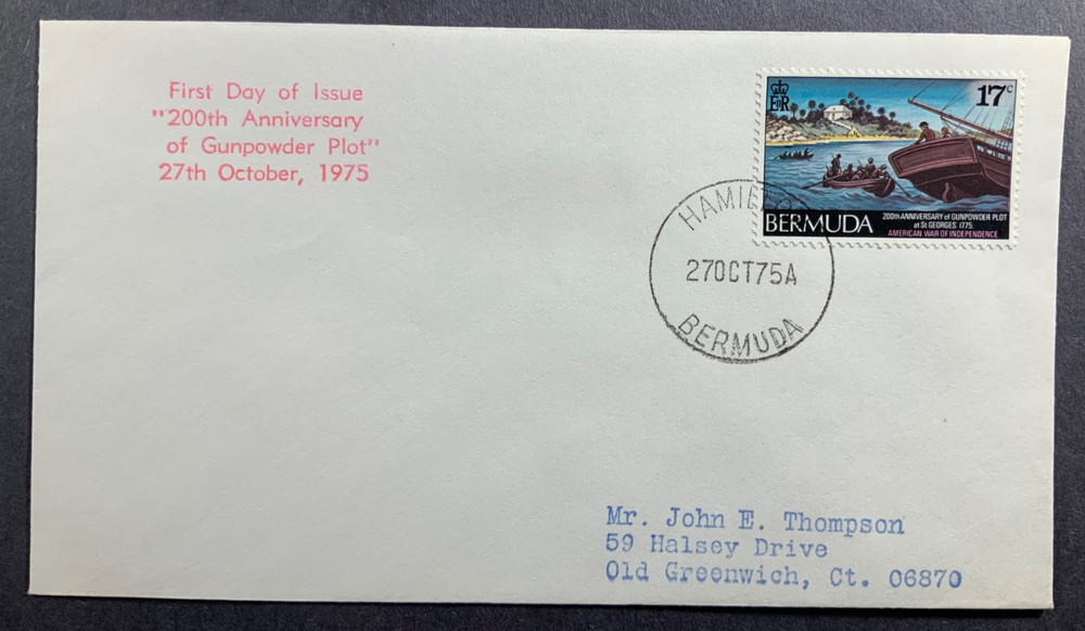 Bermuda FDC 1975 - 200th Anniversary Gunpower Plot St Georges -