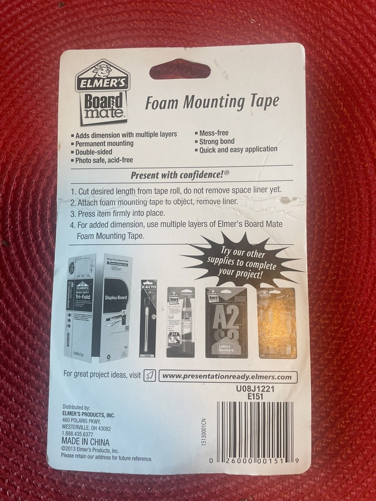 elmer’s board mate foaming minting tape