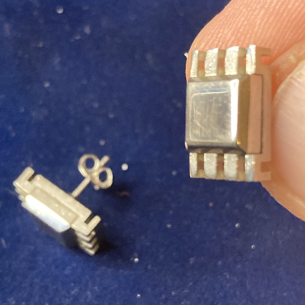 Vintage Chrome Stud Earrings￼