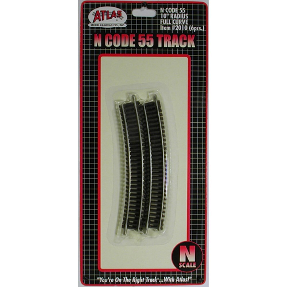 Atlas 2010 N Code 55 10" radius curve 6/pkg
