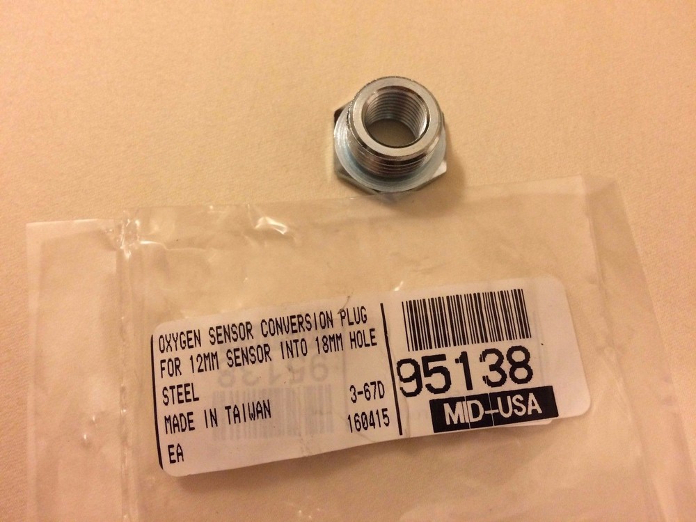 0xygen sensor conversion plug 12mm sensor to 18mm hole steel