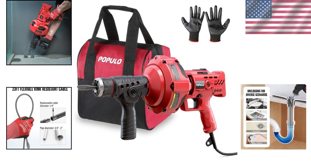 Electric Plumbing Snake - Versatile Application