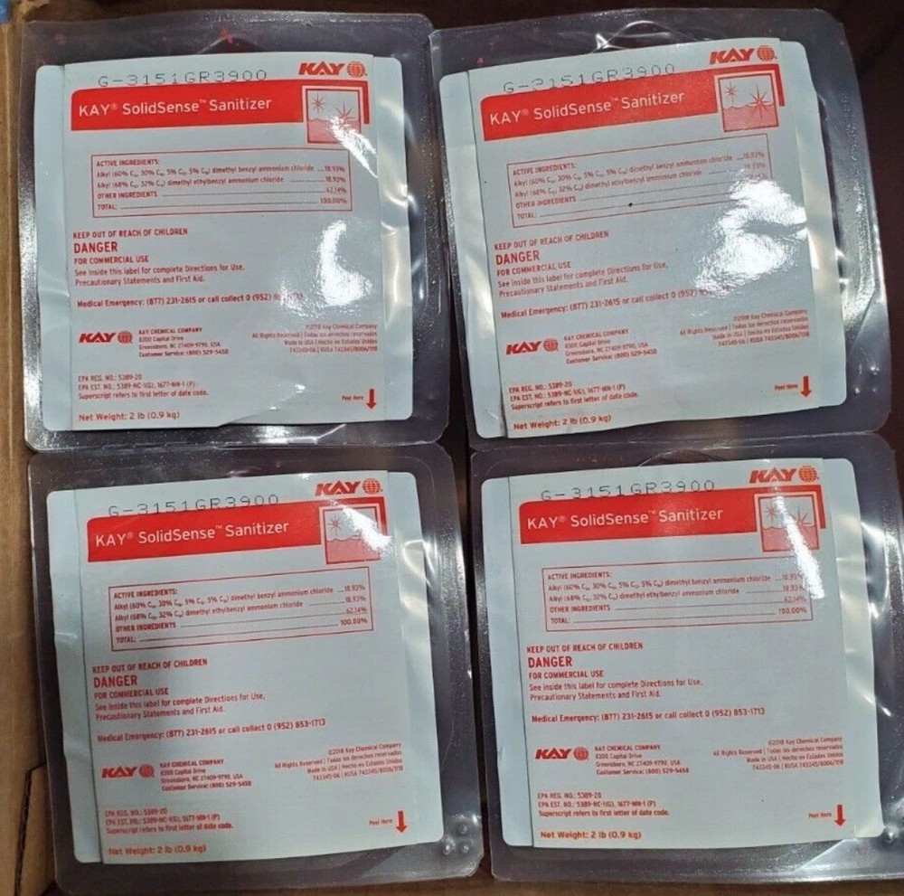 *4PACK* EcoLab KAY Solid Sense Sanitizer Red 2lb Each #1114169