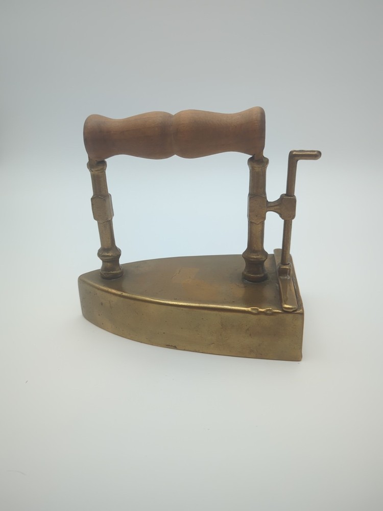 Victorian Brass Lift Gate Iron Slug Clothes Iron