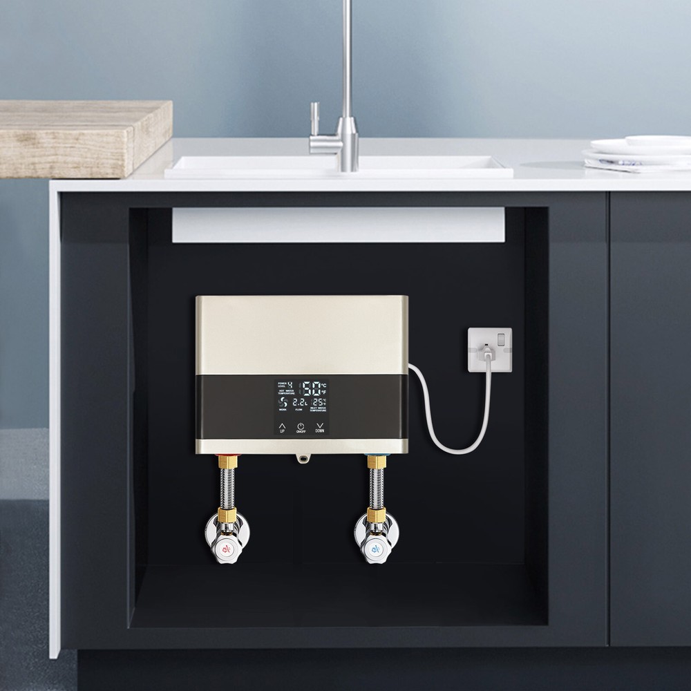 Mini Instant Tankless Water Heater 4000W Remote Control Touch Display Screen