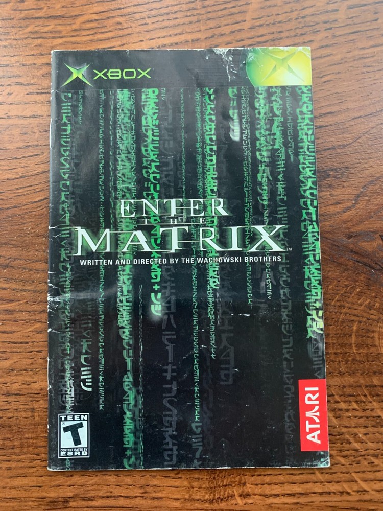 Enter the Matrix XBOX Instruction Manual Only