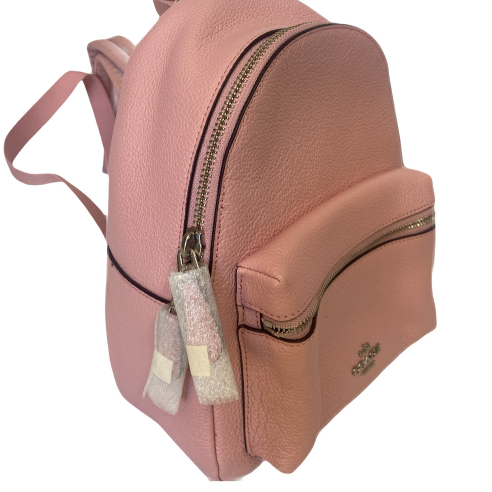 Coach Mini Charlie Backpack Pebble Leather Blush 2
