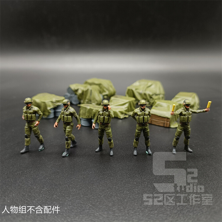 1/72 Scale Modern Hangar Command Staff Ground Crew Printed Soldiers 5PC