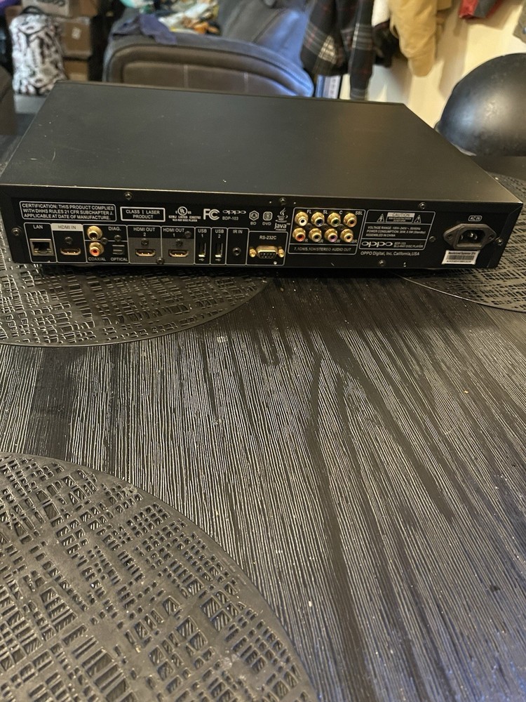 OPPO BDP-103 Blu-ray DVD Player with power cable and original remote control