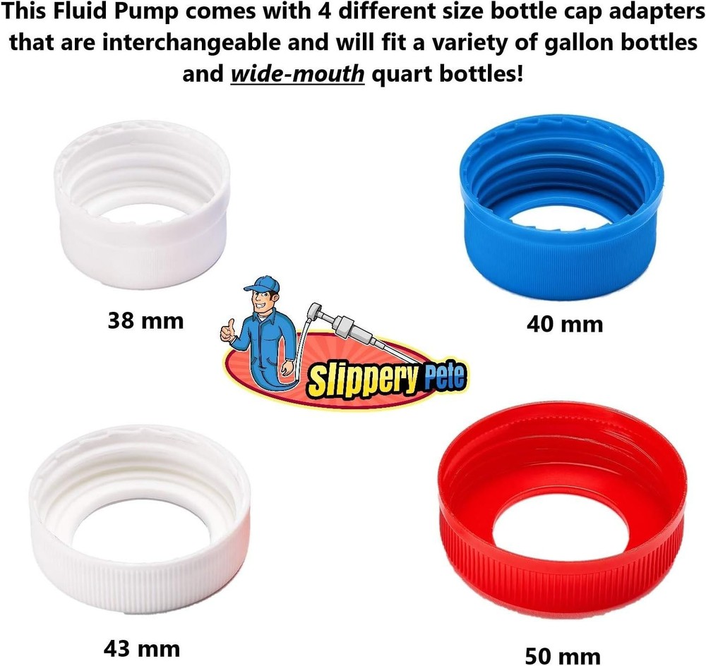 30cc Fluid Pump for Gallon & Wide Mouth Quart Bottles - Efficient Fluid Transfer