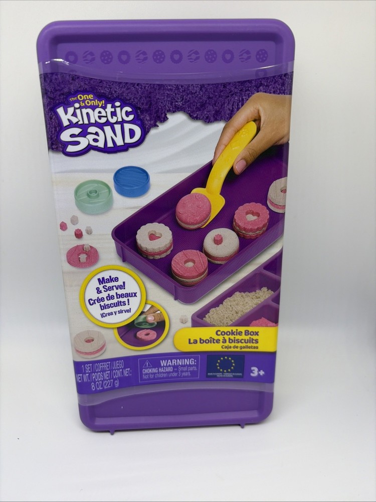 Kinetic Sand Cookie Making Box Kit - Includes 2 Colors & 3 Accessories