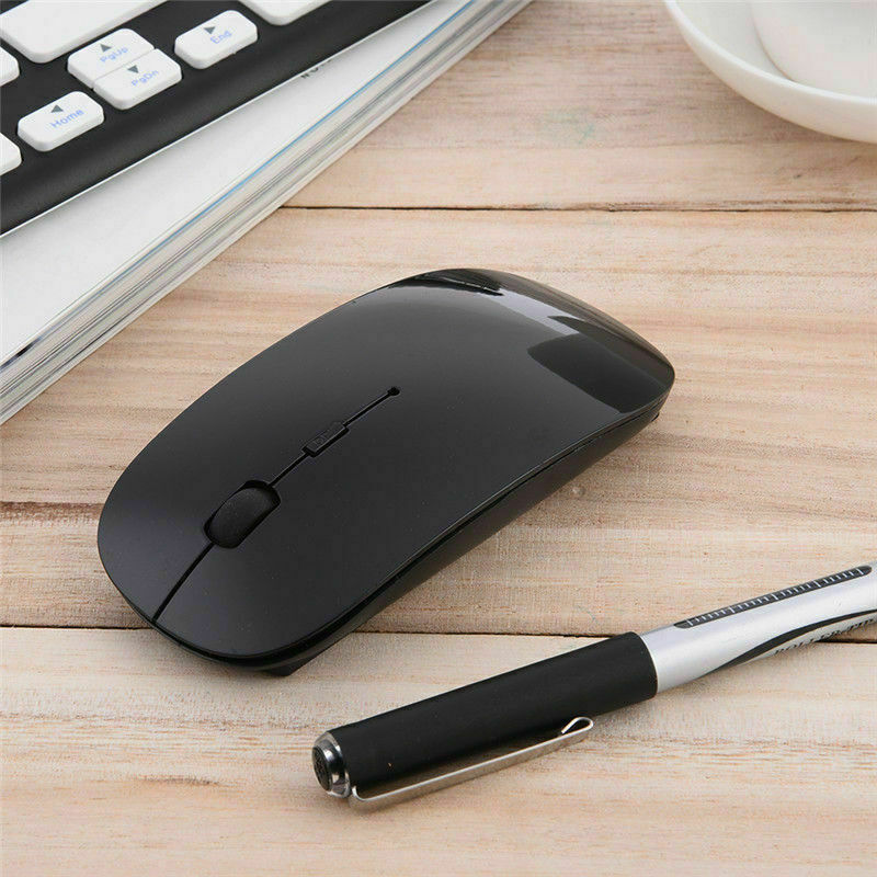 2.4G Ultra-Thin Wireless Mouse Scroll USB Optical Mice For Computer Laptop PC BK