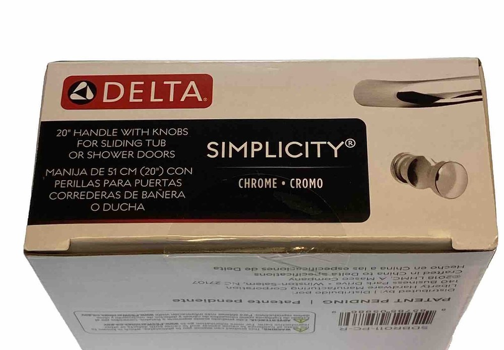 Delta - SDBR011-PC-R - 20" Handle w/ Knobs For Shower Doors Chrome