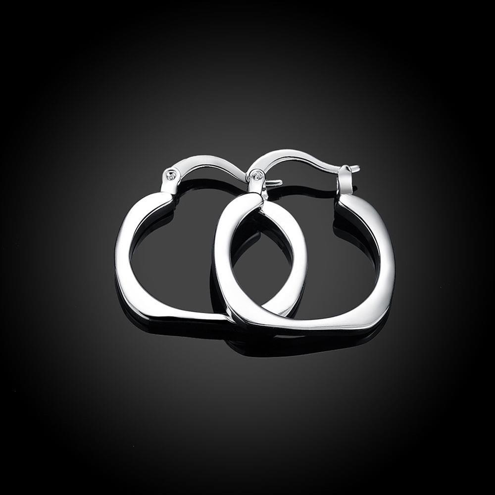 Womens 925 Sterling Silver Elegant Square Shaped Small Hoop Earrings #E181