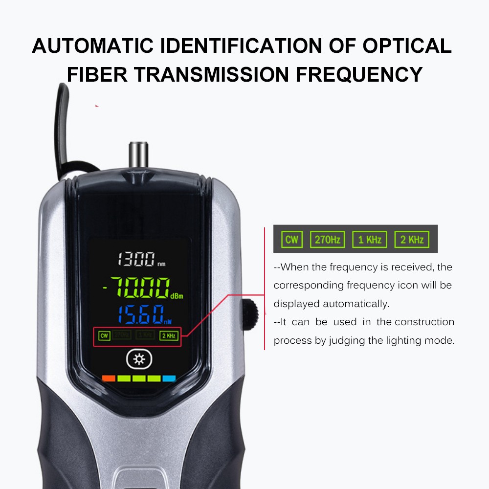 Handheld Optical Power Meter -70~+3dBm Rechargeable Optical Power Tester
