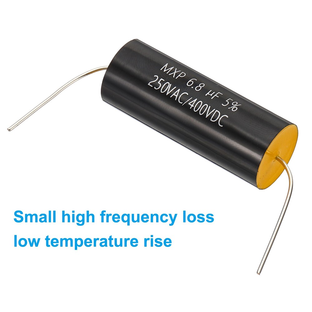 6.8uF 250V Frequency Divider Capacitor, 1 Pcs MKP Capacitor, Black