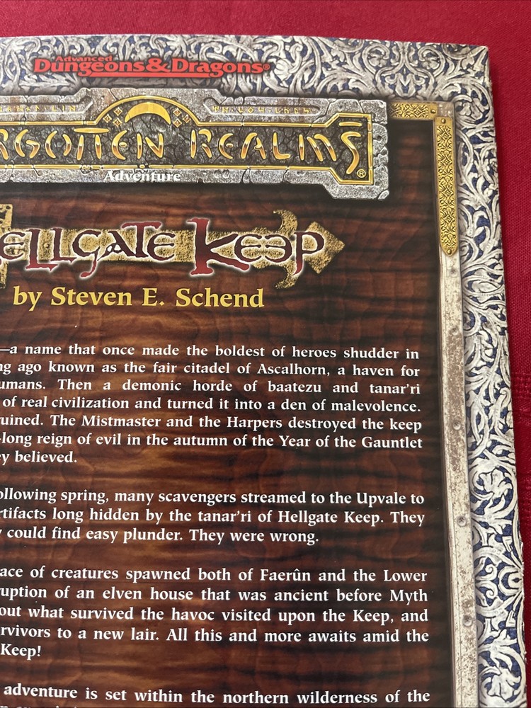 Hellgate Keep - Forgotten Realms Dungeons & Dragons AD&D TSR 9562 1st PRINTING
