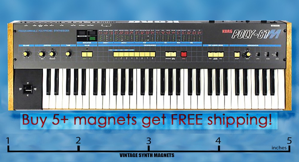 KORG Poly Six 6 61 800 Delta Trident Mono/Poly SYNTHESIZER refrigerator magnet