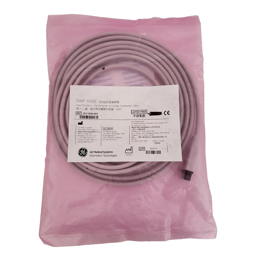 NIBP Hose Rectangular to Screw  Conector 3.6 m Ref: 2017008-003
