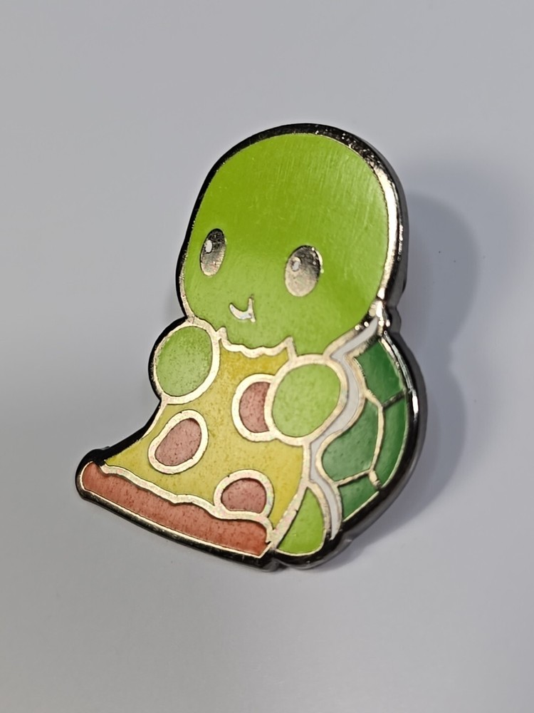 Turtle With Pizza Lapel Pin By Teeturle