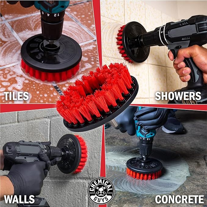 Chemical Guys - Spinner Carpet Drill Brush Kit (Heavy, Medium, Light) (3 Pack)