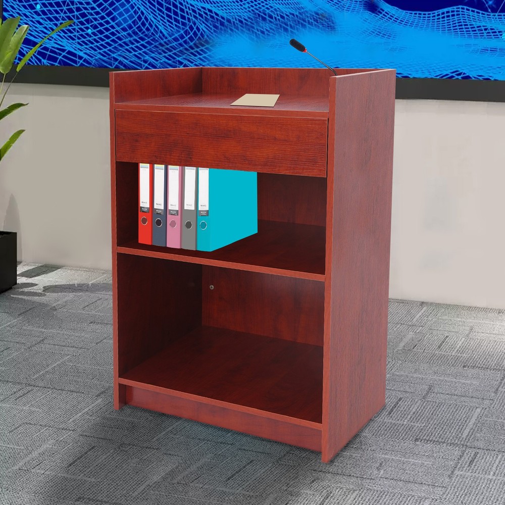 Conference Office Presentation Stand Classroom Standing Desk Podium With Drawer
