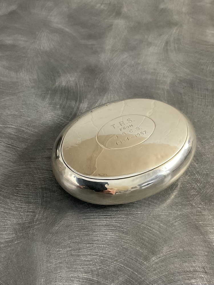 SOLID SILVER EDWARDIAN SQUEEZE/TOBACCO/SNUFF BOX CS & FS B’HAM 1903 72.1g