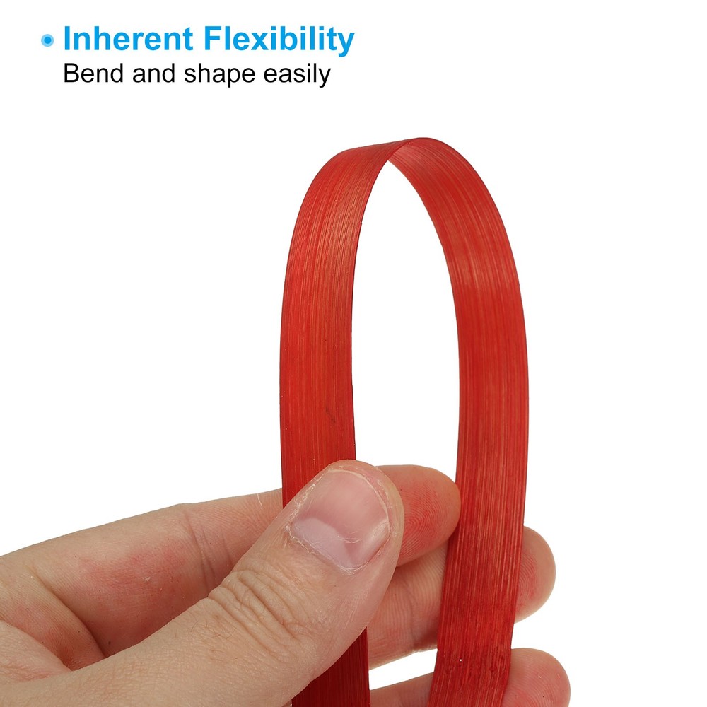 Bamboo Weaving Strips 7/16" x 10Ft 7 Pack Thin Flat Red