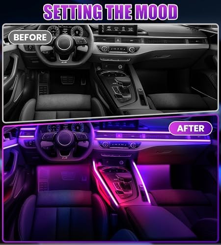 175’’ Acrylic Car Ambient Lighting Kit – 6 LED Light Strips + 4 KENA10