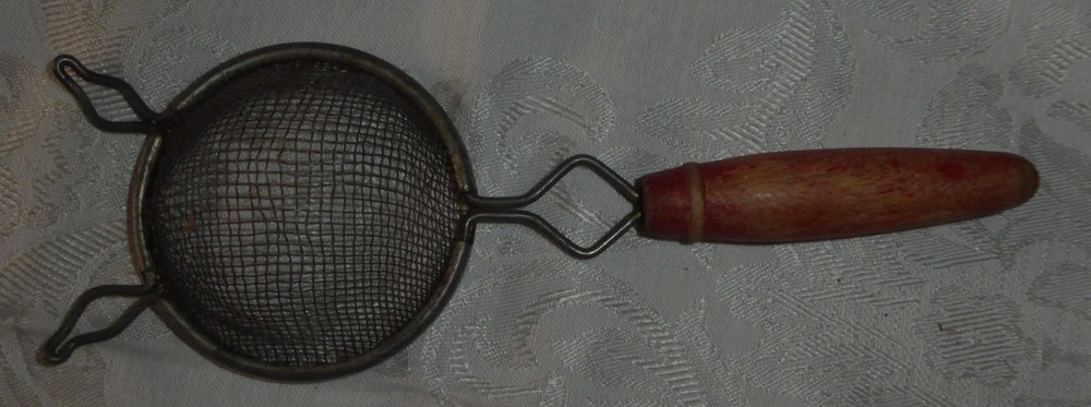 Vintage Wood Handle Wire Mesh Strainer