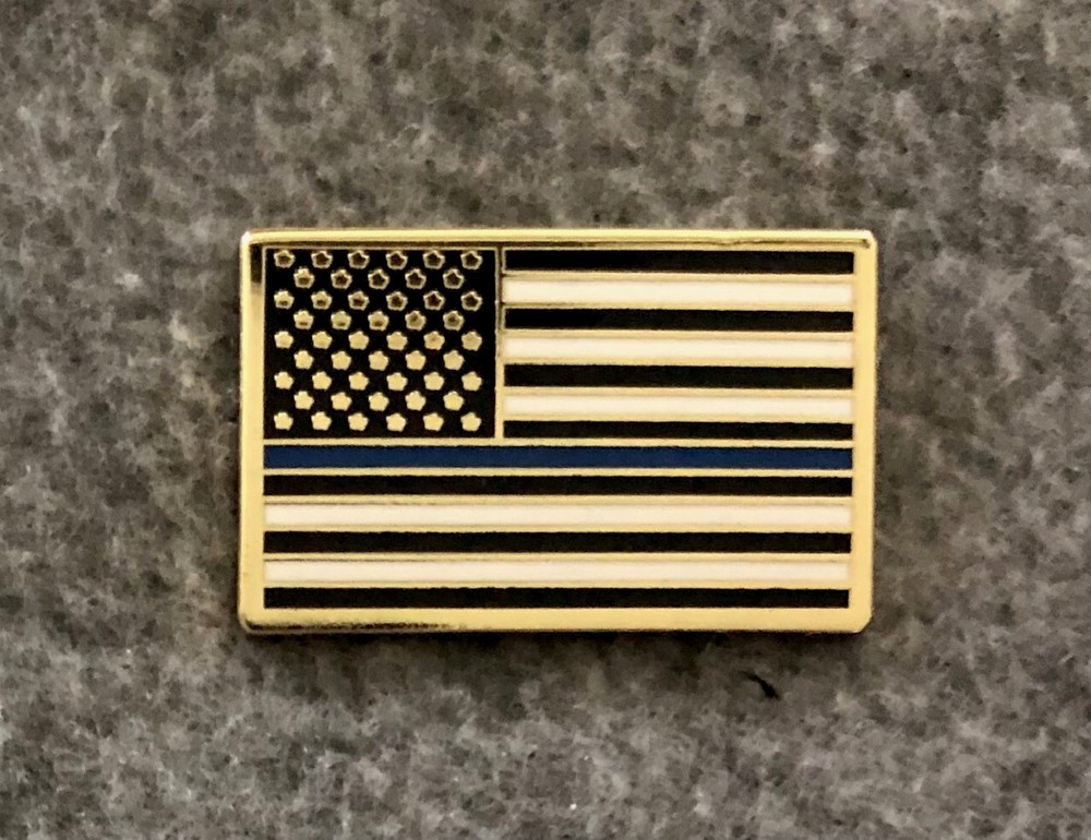 US "Thin Blue Line" Flag Lapel Pin