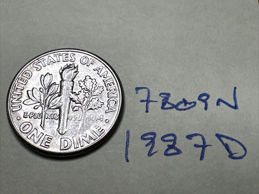 1987 D Roosevelt Dime 10C 7809N