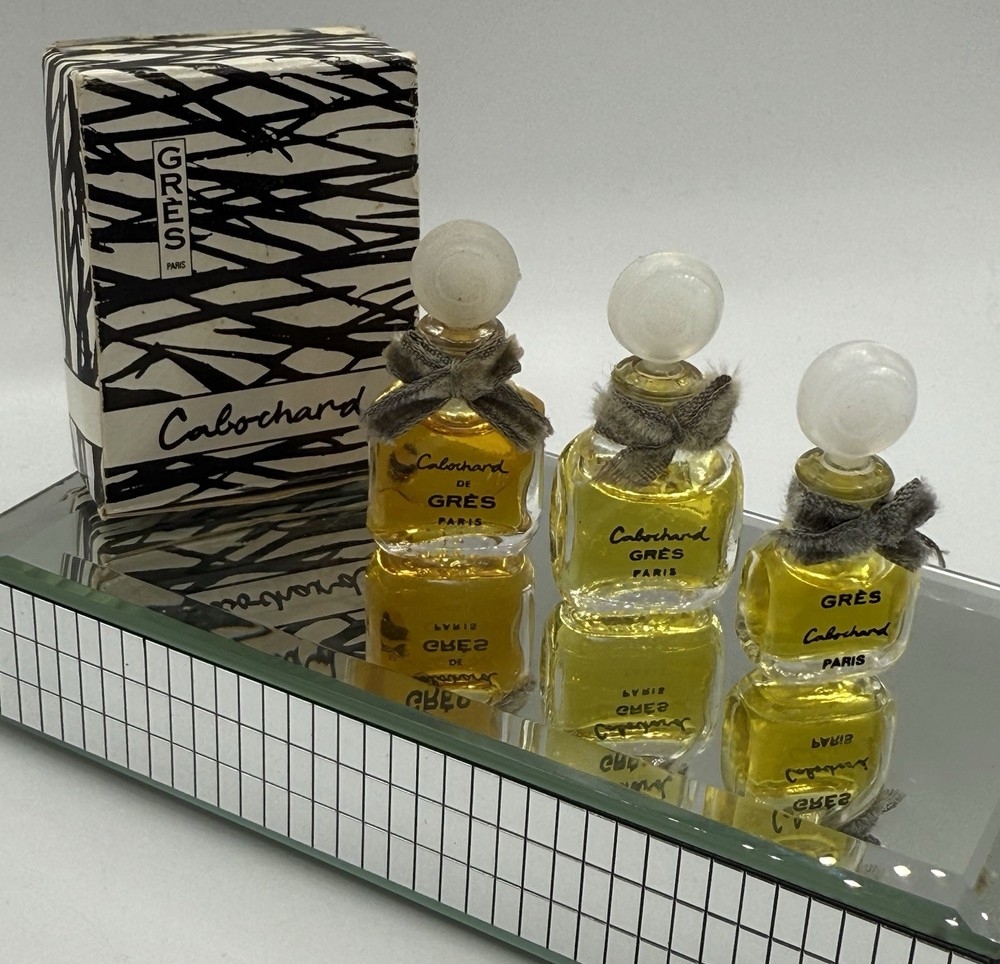 Lot of 3 MICRO Mini Cabochard de GRES Paris TINY Micro Vintage Miniature Perfume