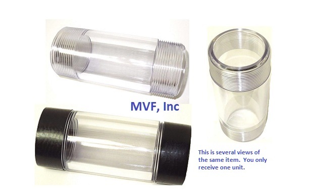 Sight Glass 2" NPT Visionflow Polycarbonate 185 deg F 500 psi Max, 8" lg TSG200