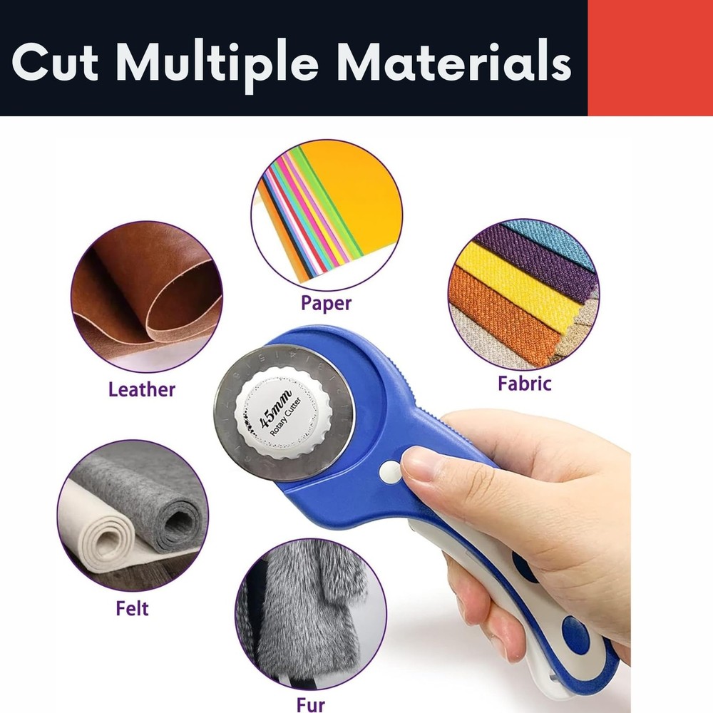 60mm Rotary Cutter Blades 10 Pack SKS-7 Steel, Sharp Durable Replacement Blad...