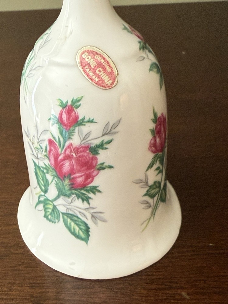 VINTAGE FINE BONE CHINA MANN FLORAL BELL
