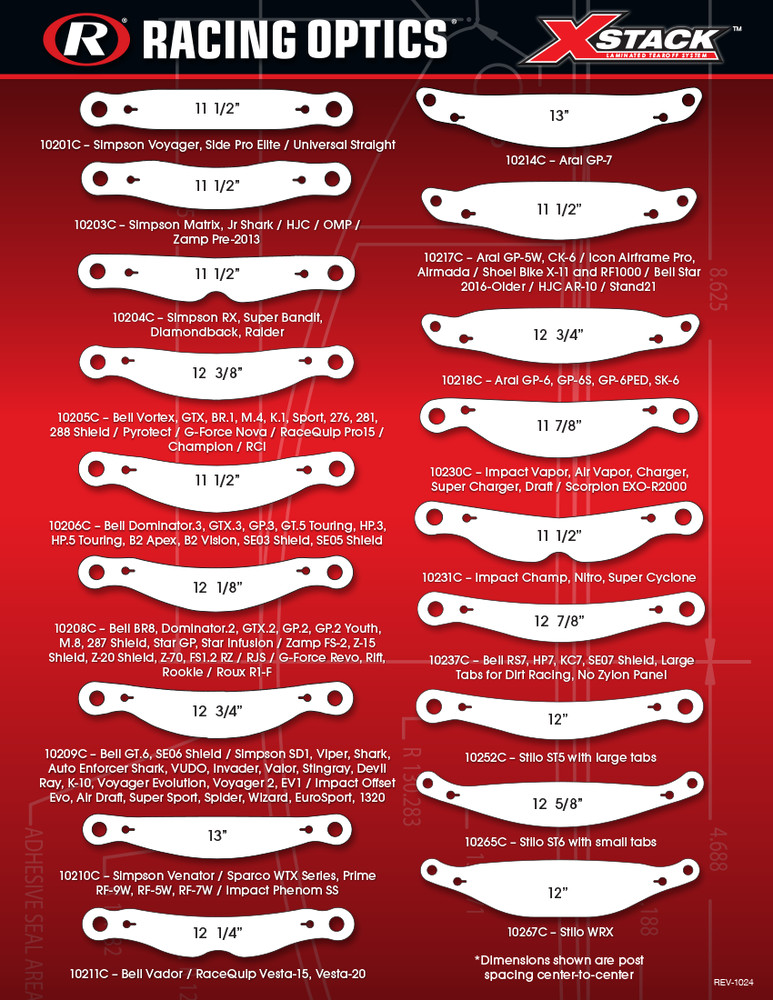 Racing Optics X Stack Tear Off | Schuberth | Shipped Free 30 Pack