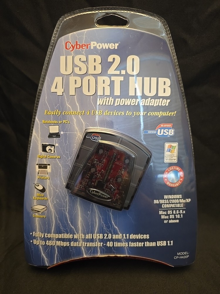 CyberPower  (CPH420P) 4-Ports External Hub USB 2.0 Hub expander