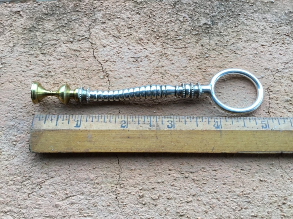 19th Century Solid Silver Custom Victorian Finger Spinner Tobacco Pipe Tamper
