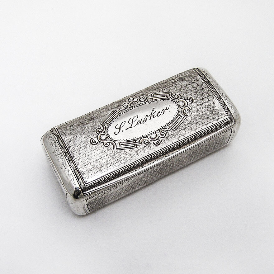 Austrian Engine Turned Snuff Box 813 Standard Silver 1864 Mono