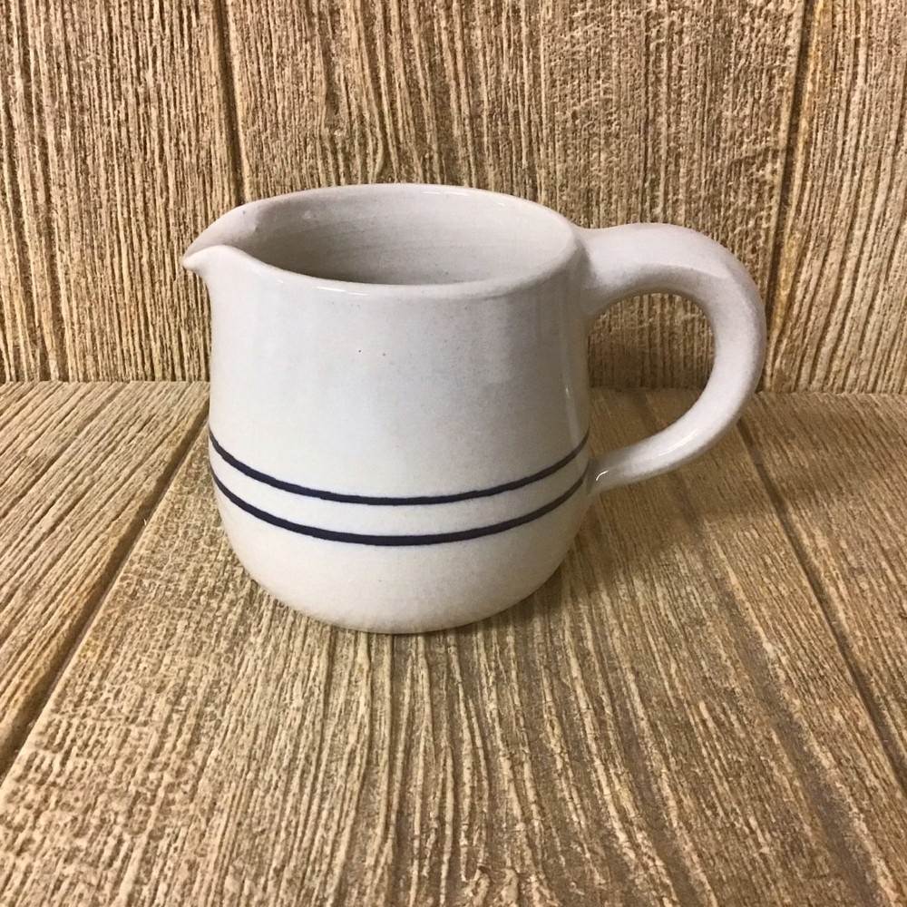 Heritage Blue Stripe Stoneware Syrup Pitcher