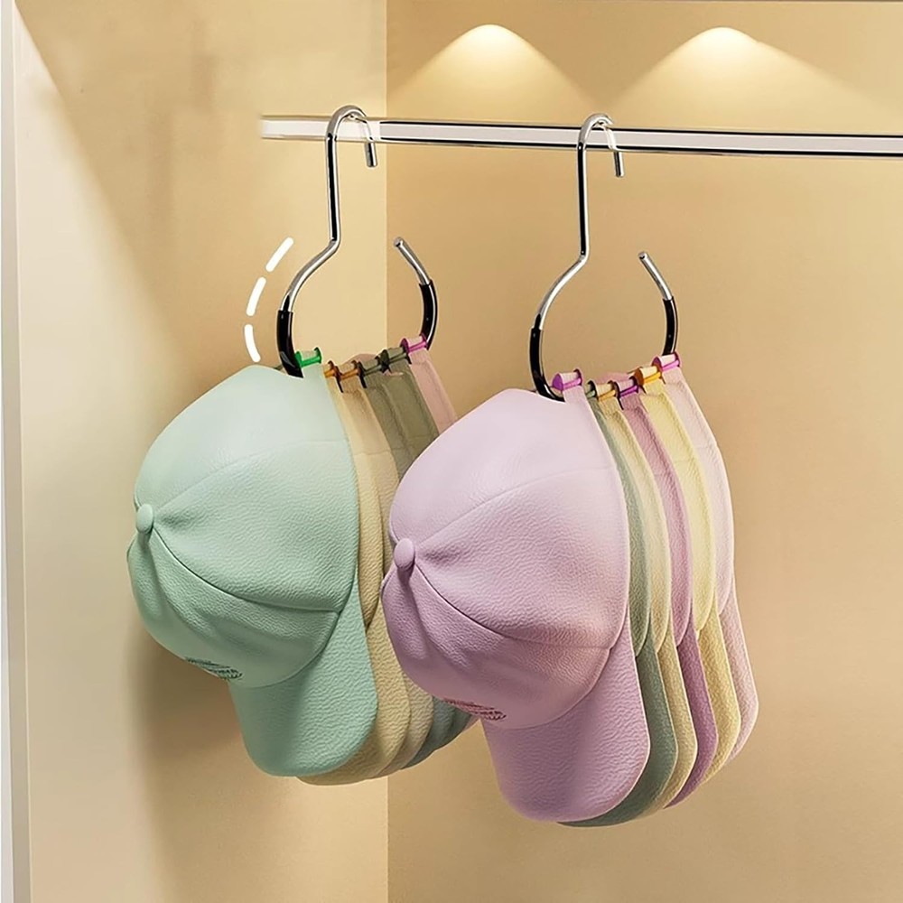 2 Pack Hat Organizer and 2PCS Belt Organizer for Closet Set