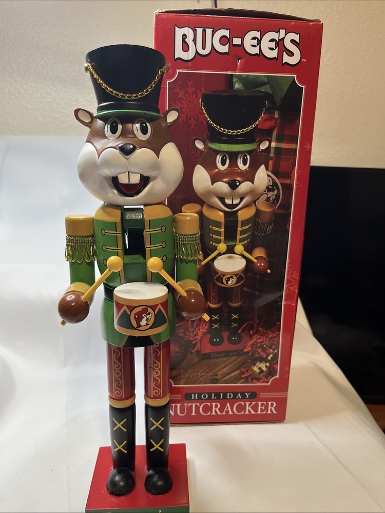Buc-ee’s Holiday Nutcracker 15" Drummer Green Uniform w/ Box Christmas Decor
