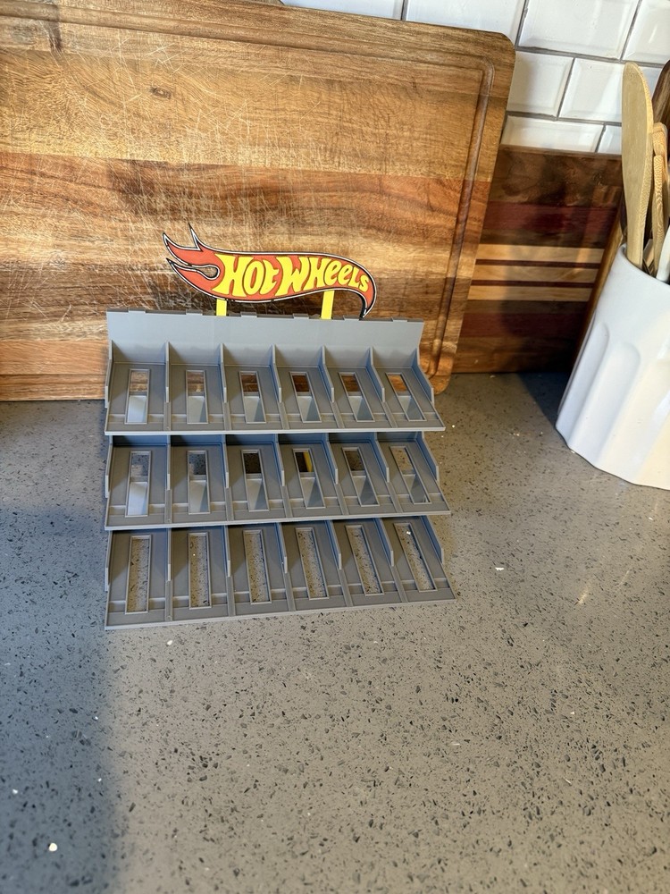 Hot Wheels Car Model Display Stand Custom Storage Rack 1:64 Scale - Gray