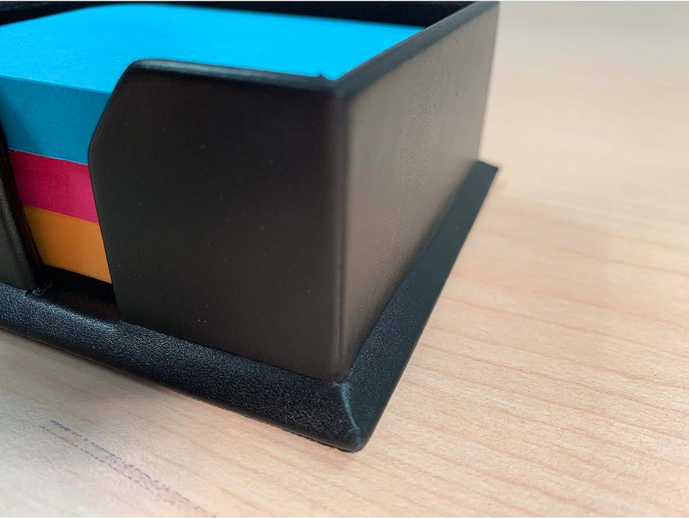 A1075 Black 3" X 3" Leather Note Holder