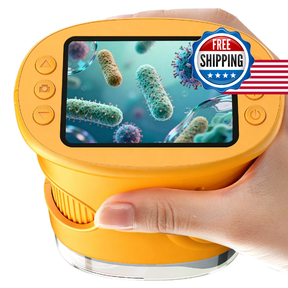 1000X Digital Microscope for Kids with 2.0" IPS Screen, 2MP Camera, Handheld